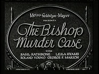 銀幕のファイロ ヴァンス 3 The Bishop Murder Case 29 僧正殺人事件 Metolog The World Of Mystery Movies